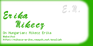 erika mikecz business card